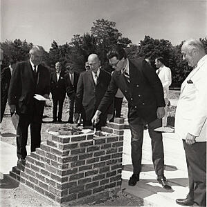 1971 00048P Academic Center construction cornerstone 1971 Don Wing