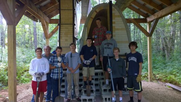 Arnfield with his advisee group, just one of the many groups that helped him with his project and inaugural firing in October.