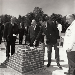 1971 00048P Academic Center construction cornerstone 1971 Don Wing